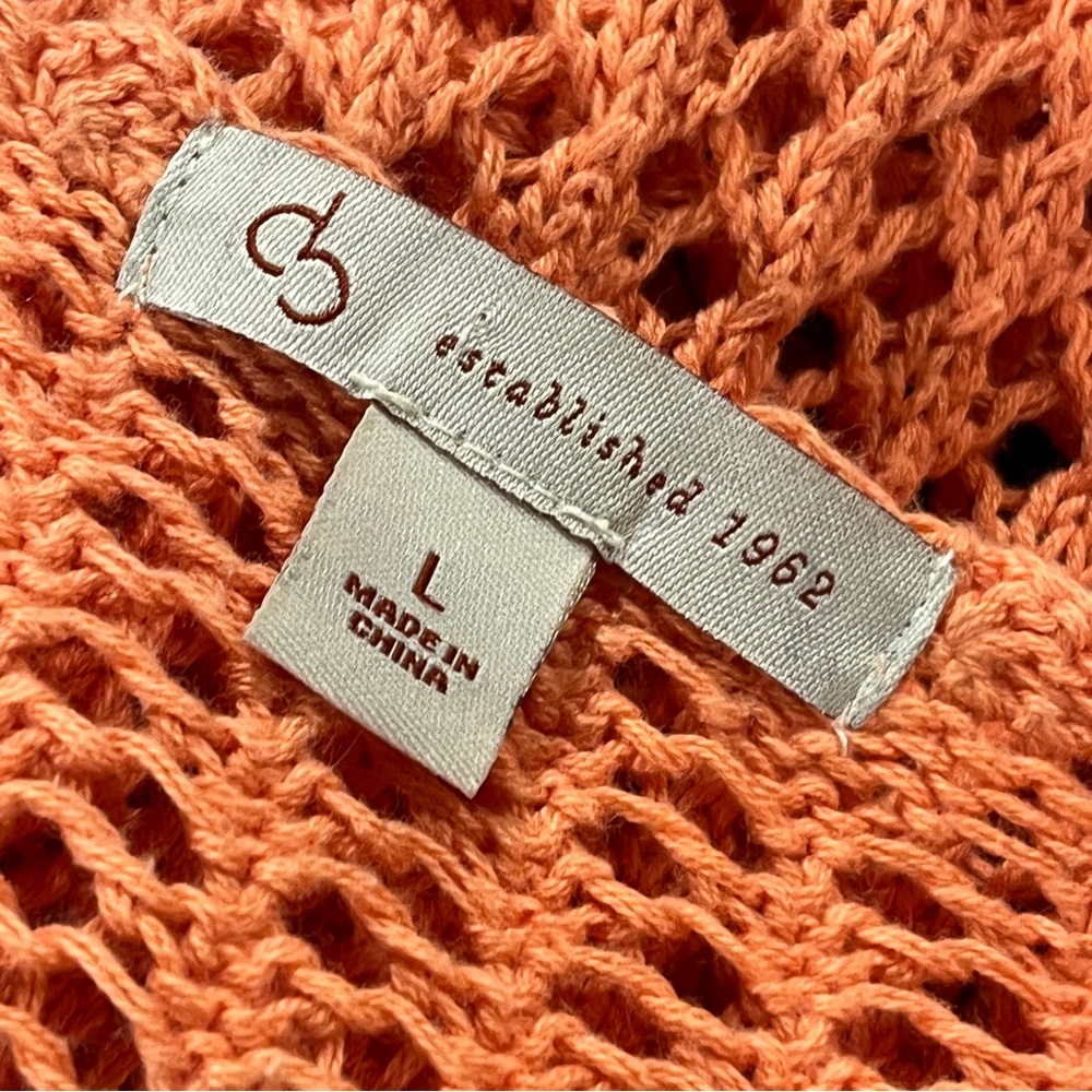 DressBarn Orange Crochet floral Sweater bohemian cottagecore style - Picture 8 of 13